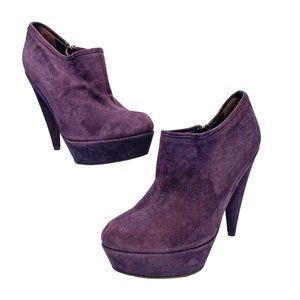 TwinSet by Simona Barbieri Royal Purple Suede Platform Booties‎